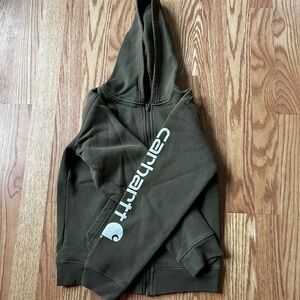 Carhartt Kids' Dark Green Zip-Up Hoodie